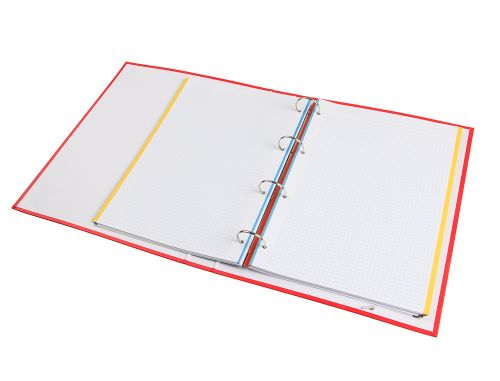 Pasta de elasticos liderpapel de aneis com recarga din a4 120 folhas 80 gr quadricula 5 mm 4 aneis 40 mm redondas , Liderpapel , 78771 , 8423473787711